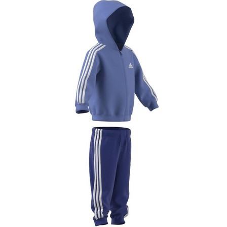 Unisex Kids Essentials Shiny Hooded Tracksuit, Blue, A701_ONE, large image number 1