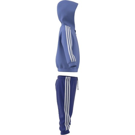 Unisex Kids Essentials Shiny Hooded Tracksuit, Blue, A701_ONE, large image number 6