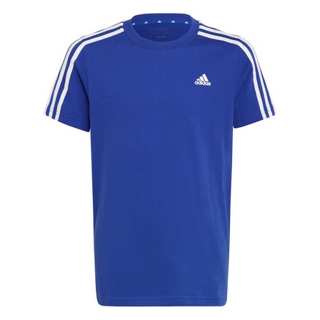 Kids Unisex Essentials 3-Stripes Cotton T-Shirt, Blue, A701_ONE, large image number 2