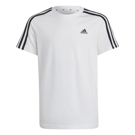 Unisex Junior Essentials 3-Stripes Cotton T-Shirt, White, A701_ONE, large image number 1