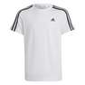 Unisex Junior Essentials 3-Stripes Cotton T-Shirt, White, A701_ONE, thumbnail image number 1