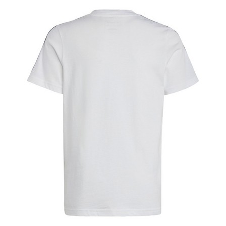 Unisex Junior Essentials 3-Stripes Cotton T-Shirt, White, A701_ONE, large image number 2