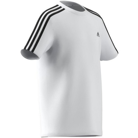 Unisex Junior Essentials 3-Stripes Cotton T-Shirt, White, A701_ONE, large image number 8