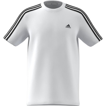 Unisex Junior Essentials 3-Stripes Cotton T-Shirt, White, A701_ONE, large image number 10