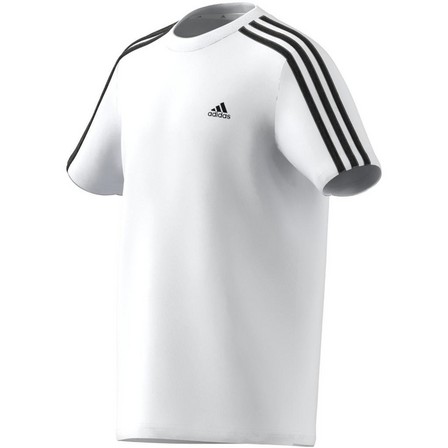 Unisex Junior Essentials 3-Stripes Cotton T-Shirt, White, A701_ONE, large image number 13
