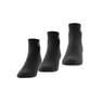 Unisex Cushioned Sportswear Ankle Socks 3 Pairs, Black, A701_ONE, thumbnail image number 0