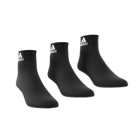 Unisex Cushioned Sportswear Ankle Socks 3 Pairs, Black, A701_ONE, large image number 2