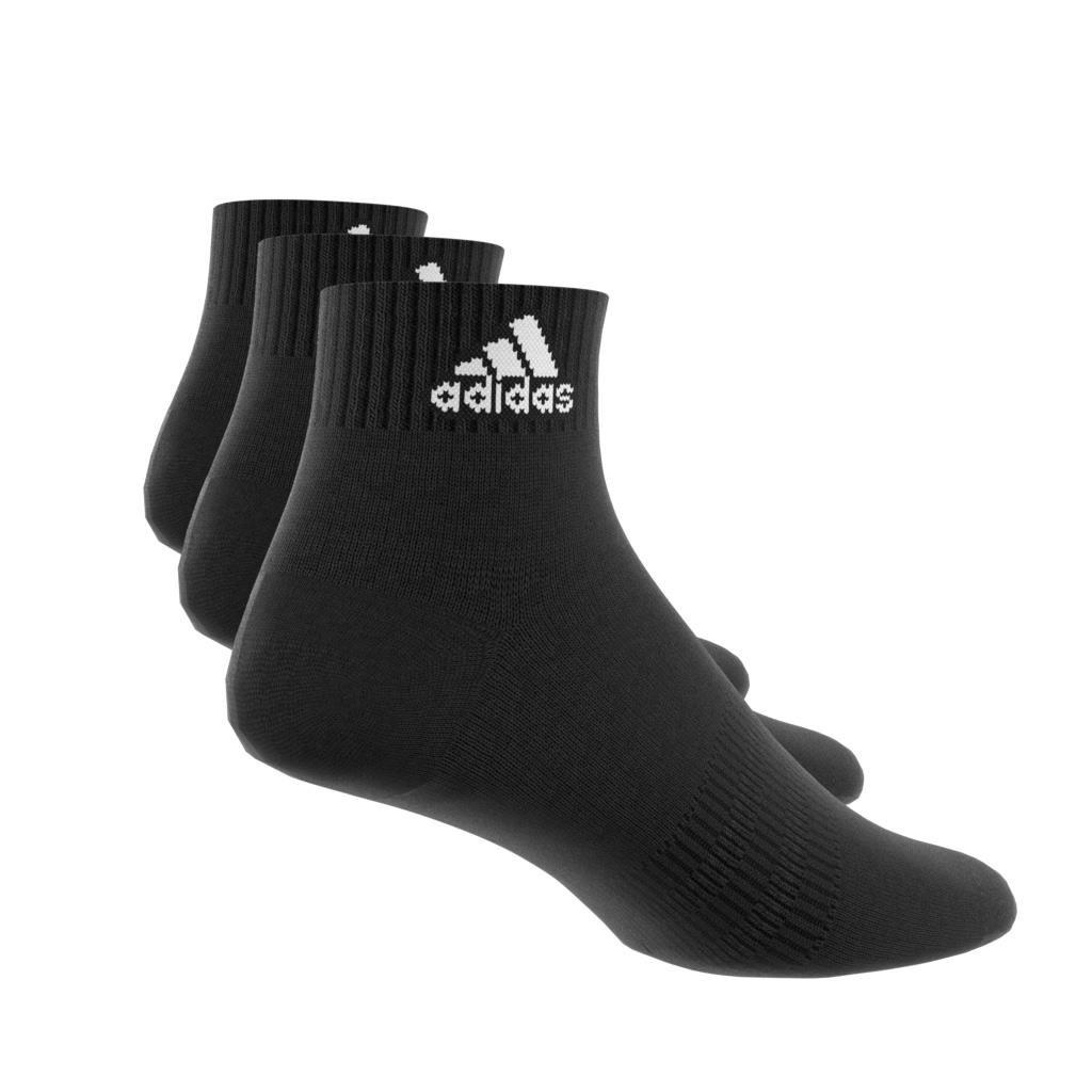 Unisex Cushioned Sportswear Ankle Socks 3 Pairs, Black, A701_ONE, large image number 4