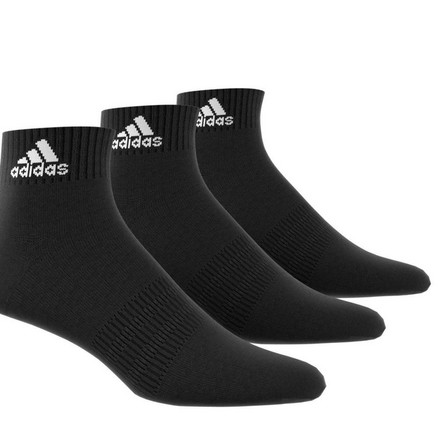 Unisex Cushioned Sportswear Ankle Socks 3 Pairs, Black, A701_ONE, large image number 5