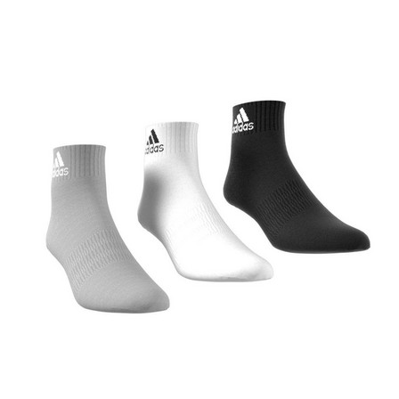 Unisex Cushioned Sportswear Ankle Socks 3 Pairs, Grey, A701_ONE, large image number 1