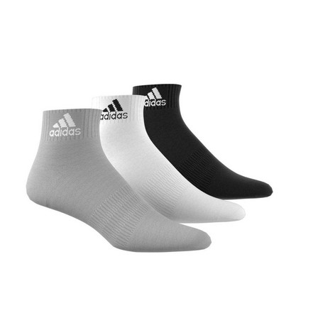 Unisex Cushioned Sportswear Ankle Socks 3 Pairs, Grey, A701_ONE, large image number 2