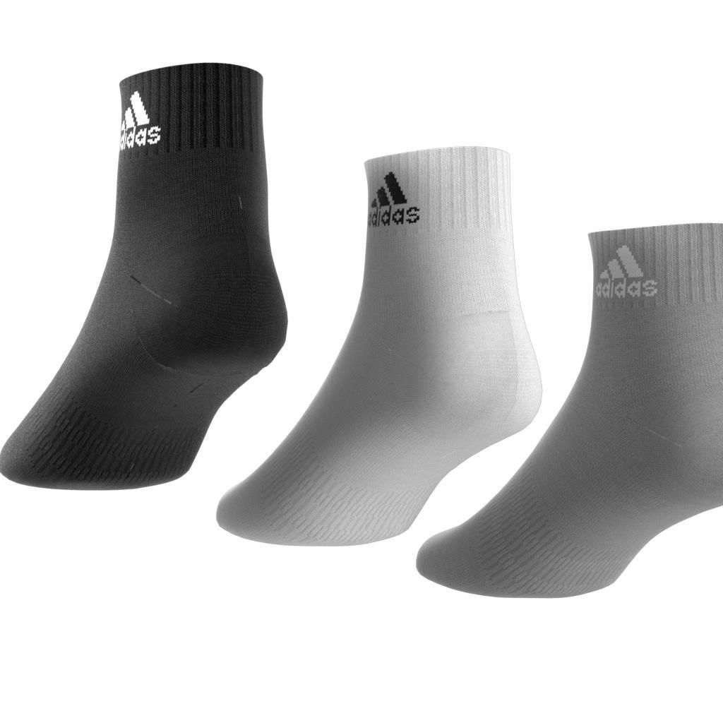 Unisex Cushioned Sportswear Ankle Socks 3 Pairs, Grey, A701_ONE, large image number 4