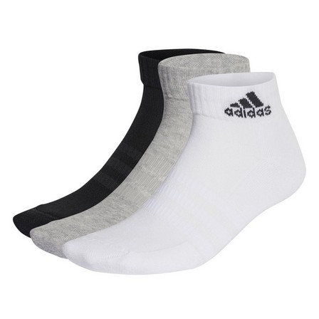 Unisex Cushioned Sportswear Ankle Socks 3 Pairs, Grey, A701_ONE, large image number 5
