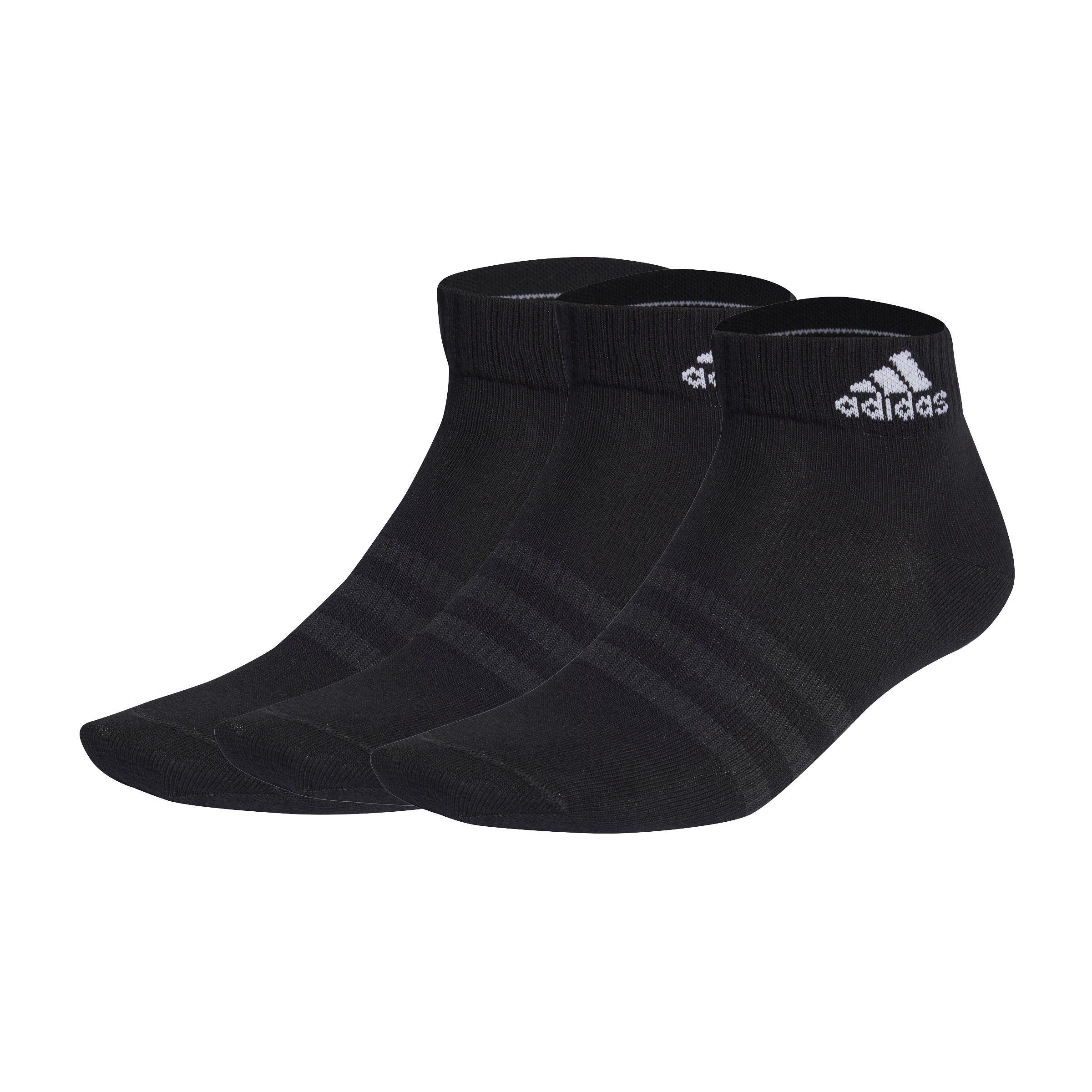 adidas - Unisex Thin And Light Ankle Socks 3 Pairs, Black