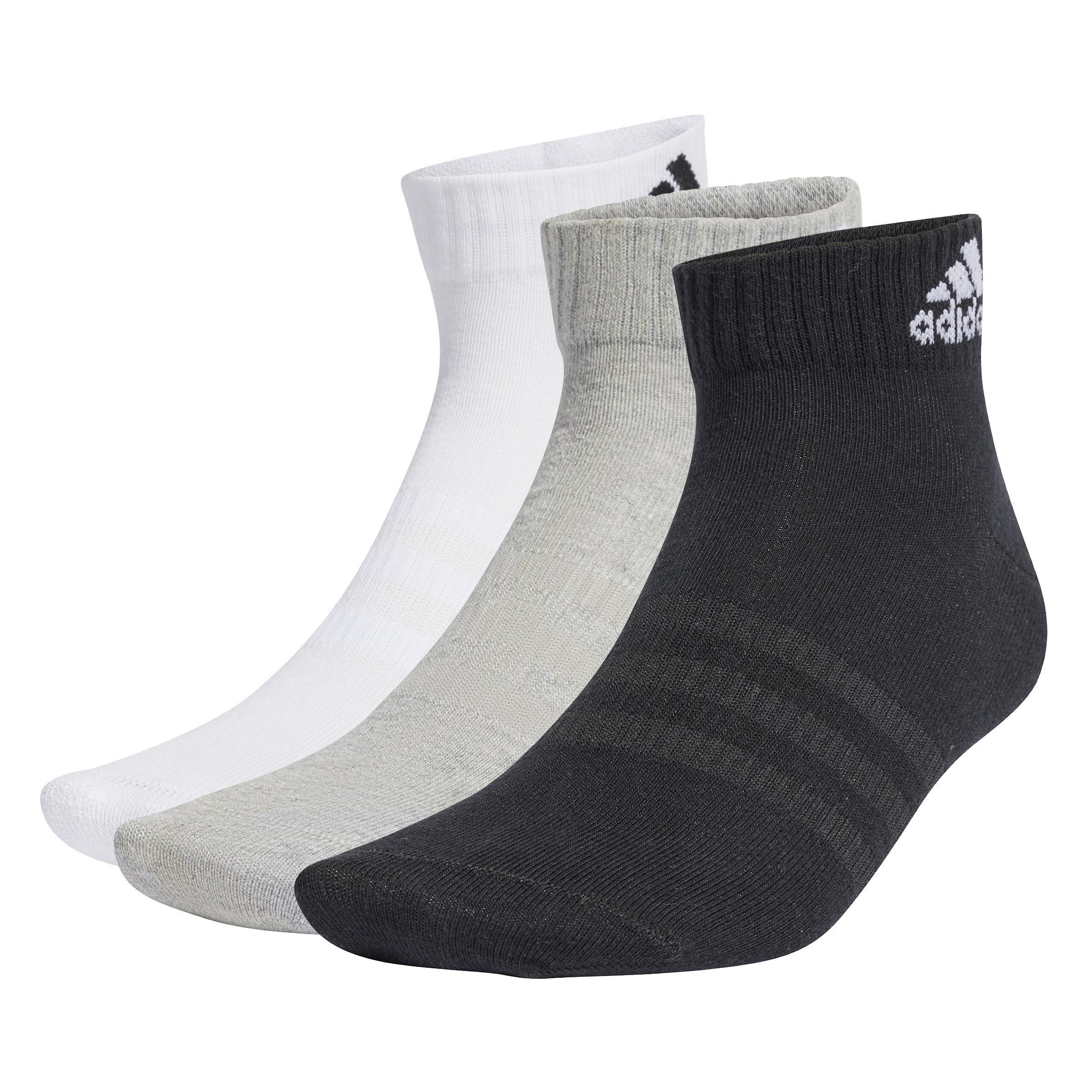 adidas Thin and Light Ankle Socks 3 Pairs - Grey