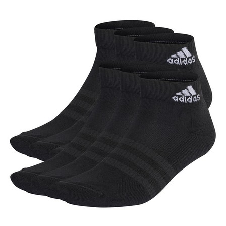 Unisex Cushioned Sportswear Ankle Socks, Set Of 6, Black, A701_ONE, large image number 3