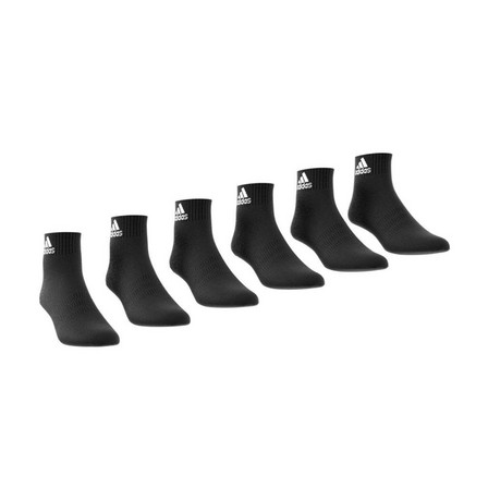 Unisex Cushioned Sportswear Ankle Socks, Set Of 6, Black, A701_ONE, large image number 4