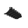 Unisex Cushioned Sportswear Ankle Socks, Set Of 6, Black, A701_ONE, thumbnail image number 5