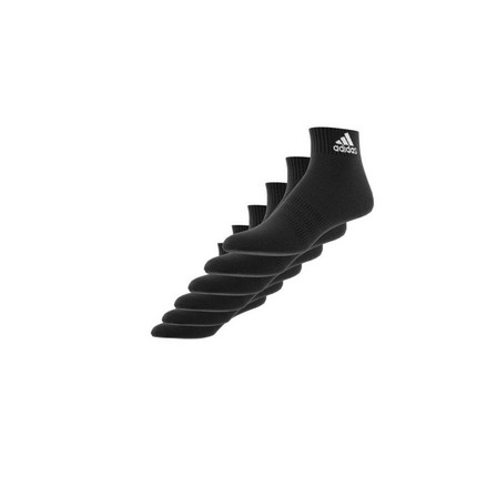Unisex Cushioned Sportswear Ankle Socks, Set Of 6, Black, A701_ONE, large image number 6
