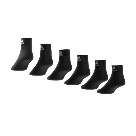 Unisex Cushioned Sportswear Ankle Socks, Set Of 6, Black, A701_ONE, large image number 8