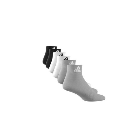 Unisex Cushioned Sportswear Ankle Socks 6 Pairs, Grey, A701_ONE, large image number 0