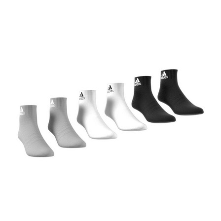 Unisex Cushioned Sportswear Ankle Socks 6 Pairs, Grey, A701_ONE, large image number 4