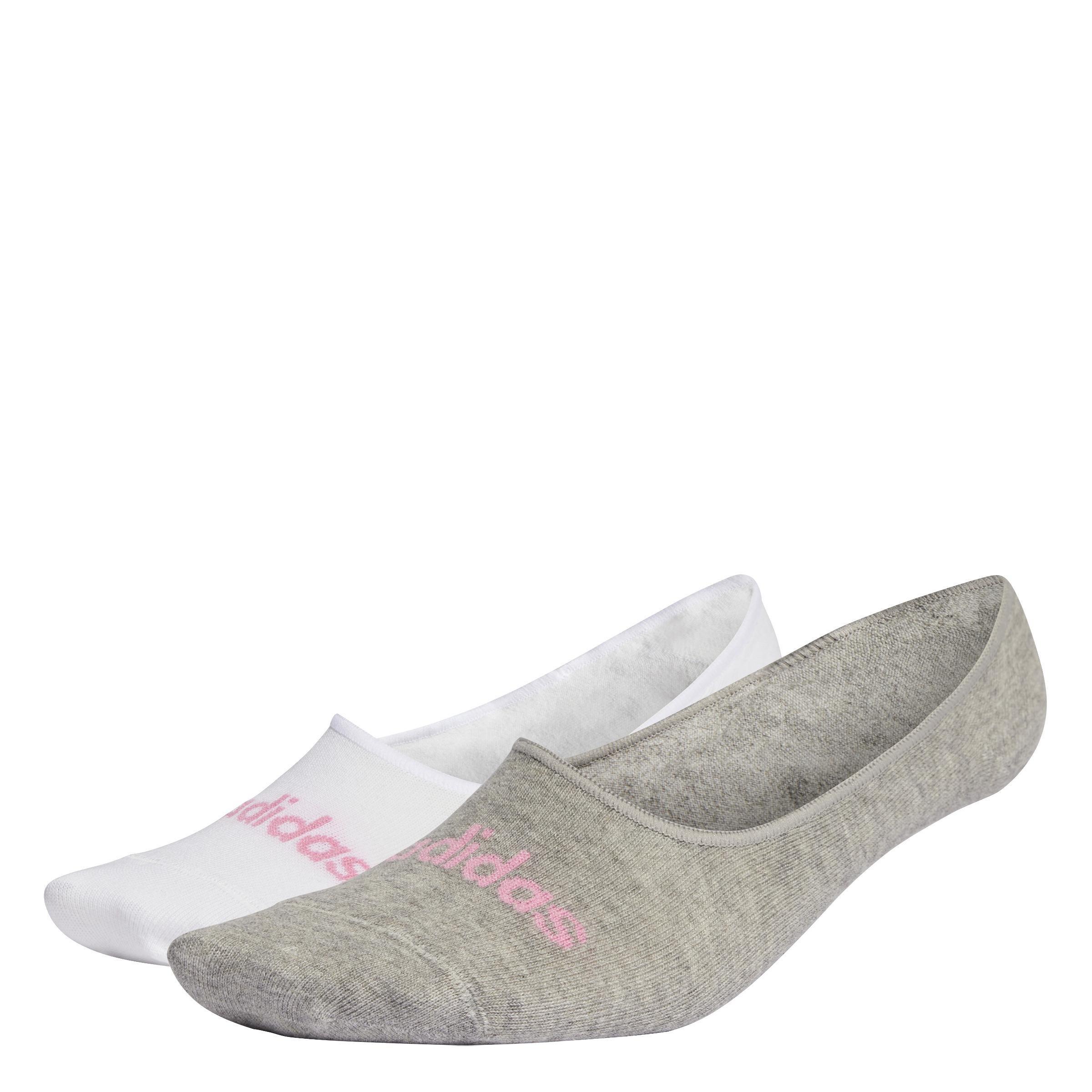 Unisex Thin Linear Ballerina Socks 2 Pairs, White, A701_ONE, large image number 0