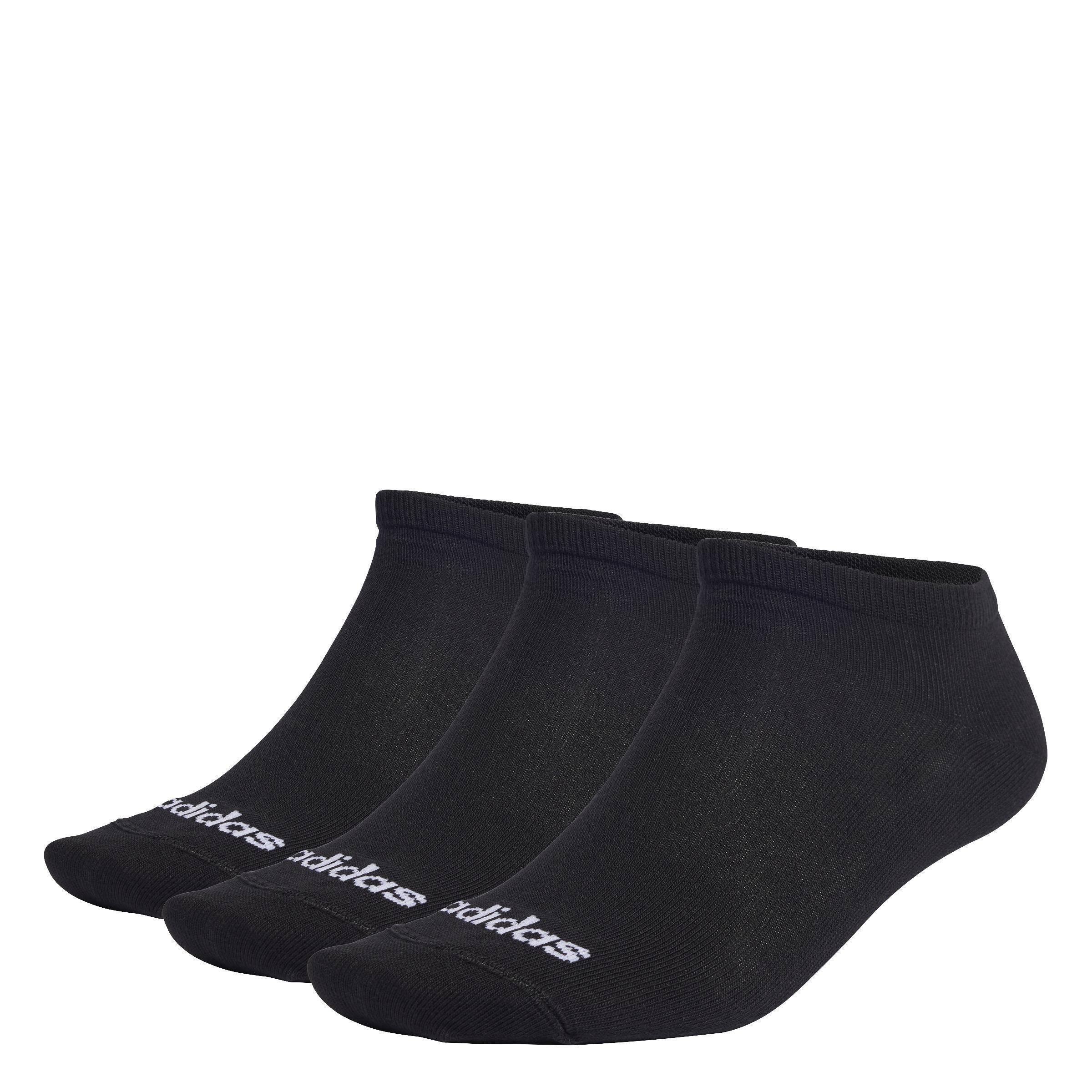 Thin Linear Low-Cut Socks - 3 Pairs, Black, A701_ONE, large image number 0