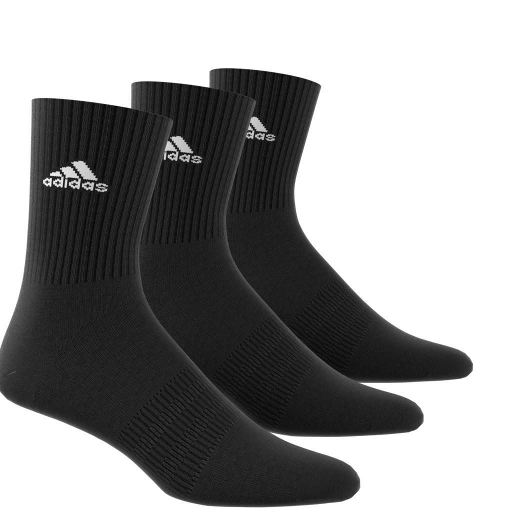 Unisex Cushioned Crew Socks 3 Pairs, Multicolour, , large image number 0