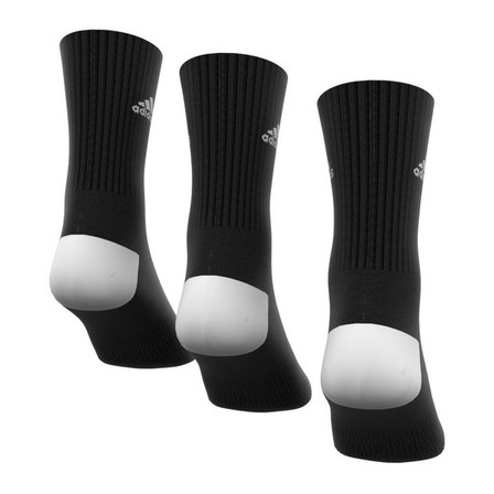 Unisex Cushioned Crew Socks 3 Pairs, Black, A701_ONE, large image number 1