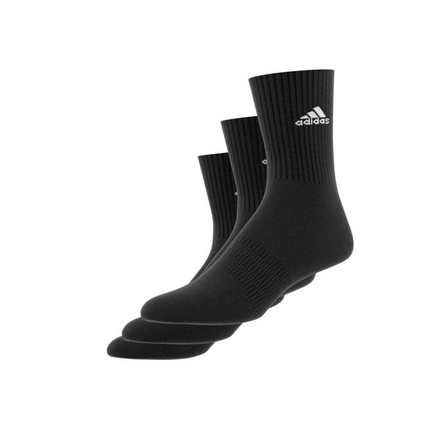 Unisex Cushioned Crew Socks 3 Pairs, Black, A701_ONE, large image number 7