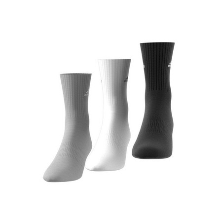 Unisex Cushioned Crew Socks 3 Pairs, Grey, A701_ONE, large image number 4