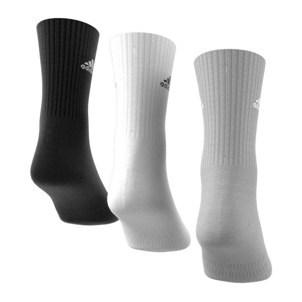 Unisex Cushioned Crew Socks 3 Pairs, Grey, A701_ONE, large image number 6