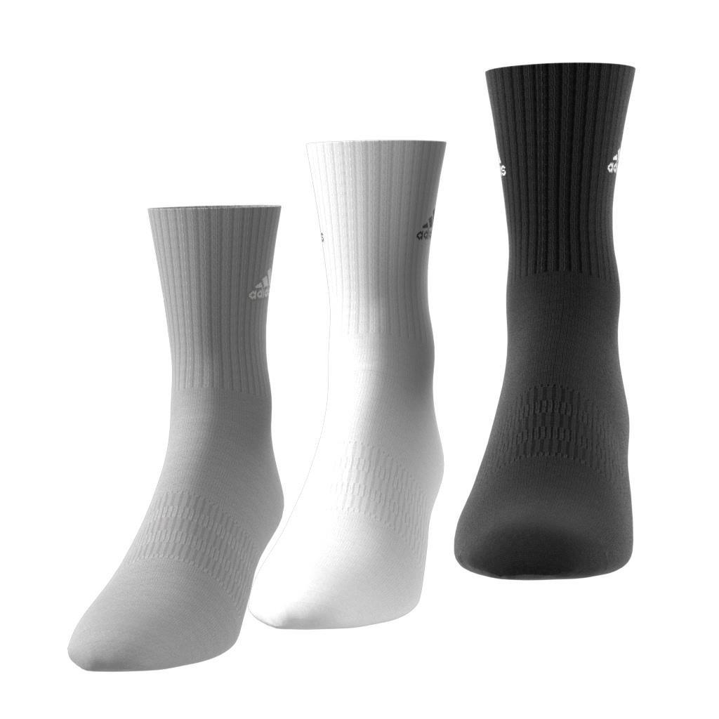 Unisex Cushioned Crew Socks 3 Pairs, Grey, A701_ONE, large image number 7