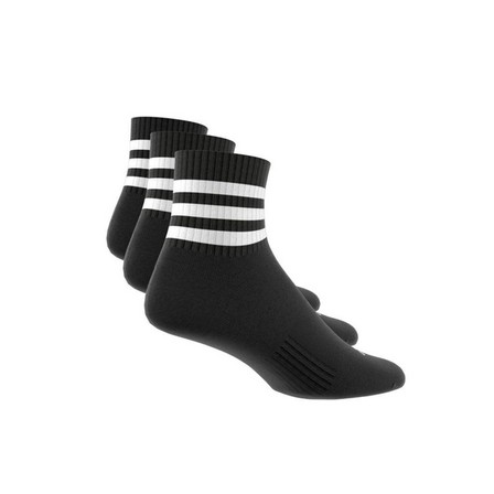 Unisex 3-Stripes Mid-Cut Socks 3 Pairs, Black, A701_ONE, large image number 4