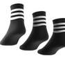 Unisex 3-Stripes Mid-Cut Socks 3 Pairs, Black, A701_ONE, thumbnail image number 4