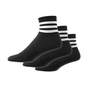 Unisex 3-Stripes Mid-Cut Socks 3 Pairs, Black, A701_ONE, thumbnail image number 5