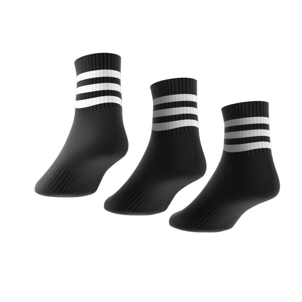 Unisex 3-Stripes Cushioned Sportswear Mid-Cut Socks 3 Pairs, Multicolour, A701_ONE, large image number 5