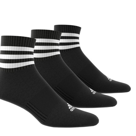 Unisex 3-Stripes Mid-Cut Socks 3 Pairs, Black, A701_ONE, large image number 6