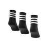 Unisex 3-Stripes Mid-Cut Socks 3 Pairs, Black, A701_ONE, thumbnail image number 8