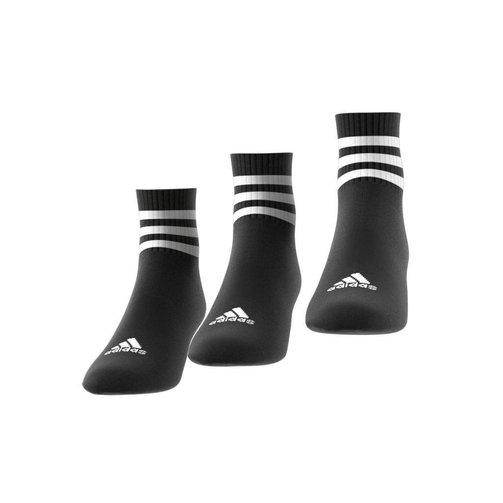 Unisex 3-Stripes Cushioned Sportswear Mid-Cut Socks 3 Pairs, Multicolour, A701_ONE, large image number 8