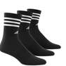 Unisex 3-Stripes Cushioned Crew Socks 3 Pairs, Black, A701_ONE, thumbnail image number 2