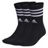 Unisex 3-Stripes Cushioned Crew Socks 3 Pairs, Black, A701_ONE, thumbnail image number 4