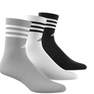 3-Stripes Cushioned Crew Socks 3 Pairs MGREYH/WHITE/BLACK/WHITE Unisex Adult, A701_ONE, thumbnail image number 2