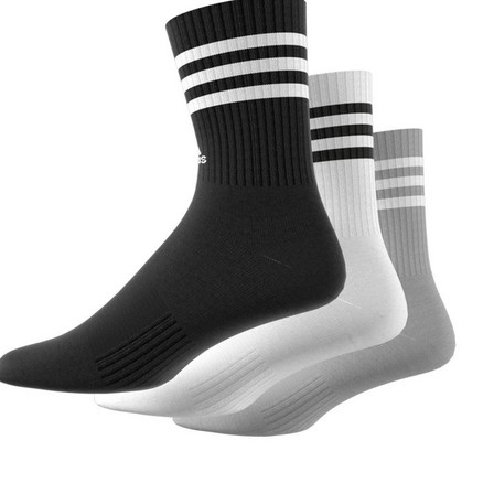 3-Stripes Cushioned Crew Socks 3 Pairs MGREYH/WHITE/BLACK/WHITE Unisex Adult, A701_ONE, large image number 5