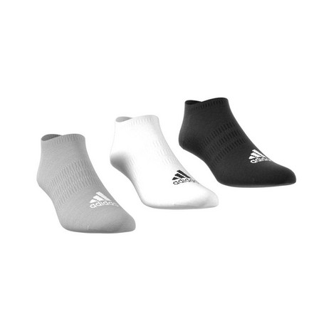 Unisex Thin And Light No-Show Socks 3 Pairs, Grey, A701_ONE, large image number 0