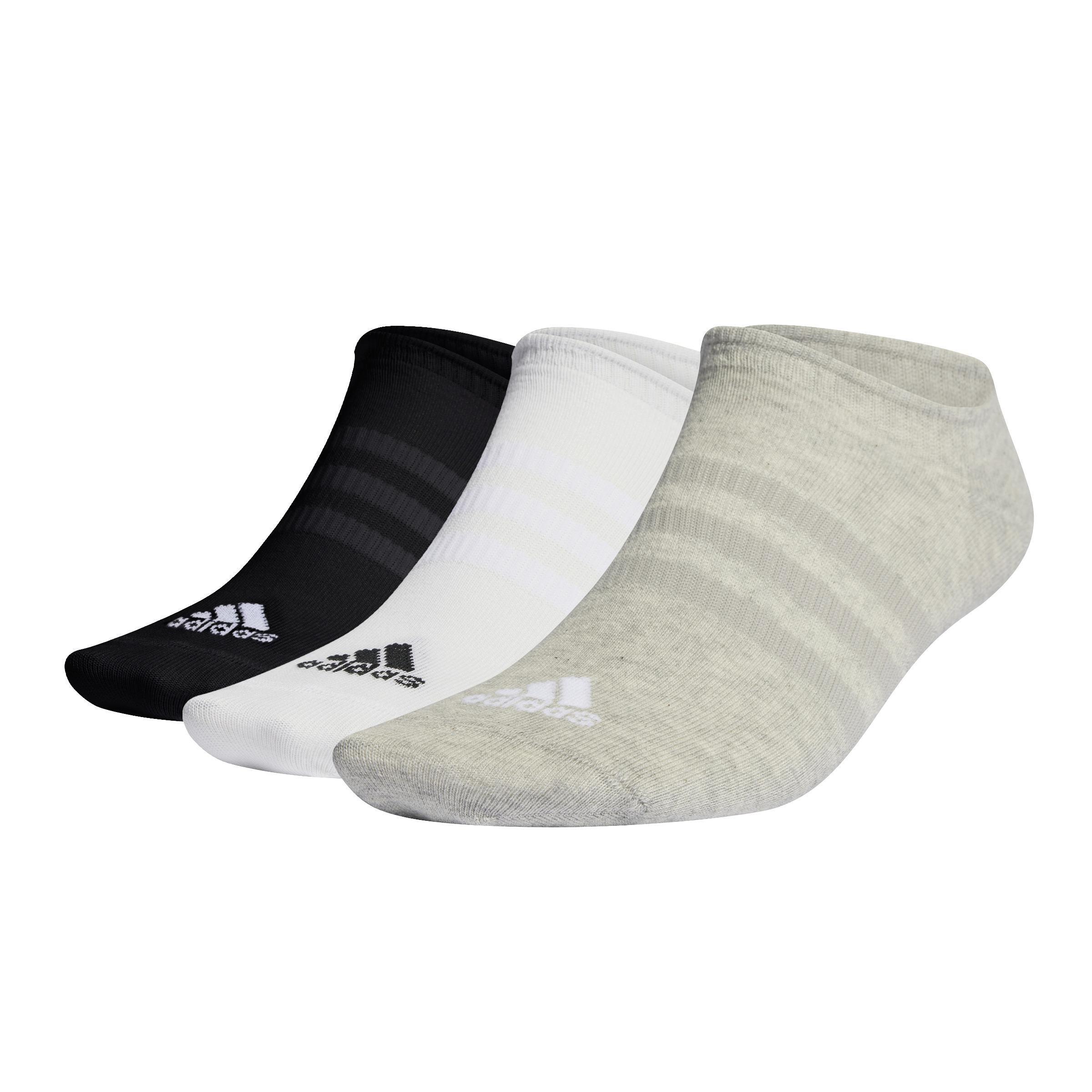 adidas - Unisex Thin And Light No-Show Socks 3 Pairs, Grey