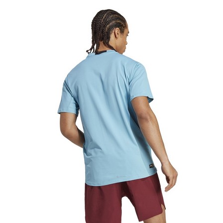 Men Designed 4 Training Cordura Workout T-Shirt, Blue, A701_ONE, large image number 5