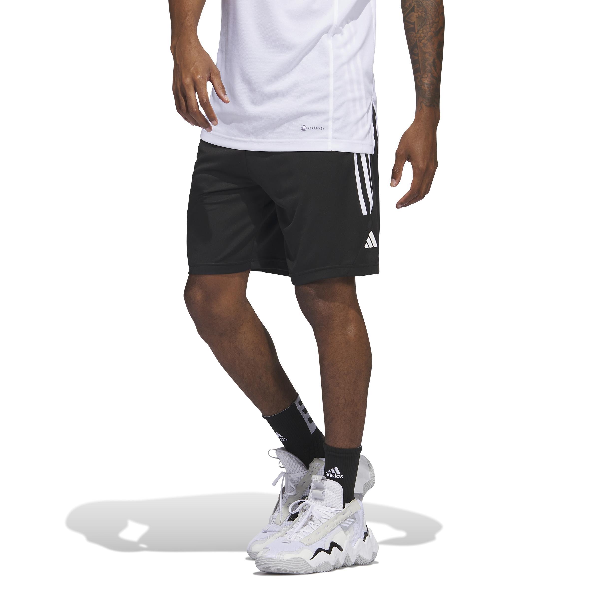 Men Legends 3-Stripes Basketball Shorts, Black, A701_ONE, large image number 1