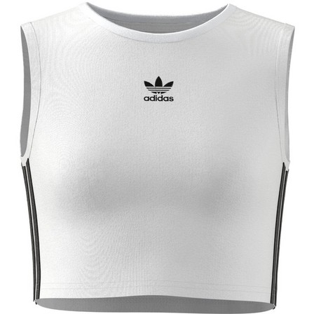 Kids Unisex Adicolor Crop Tank Top, White, A701_ONE, large image number 8